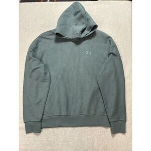 Under Armour Mens Size L Blue Long Sleeve Icon Fleece Terry Hoodie Sweatshirt